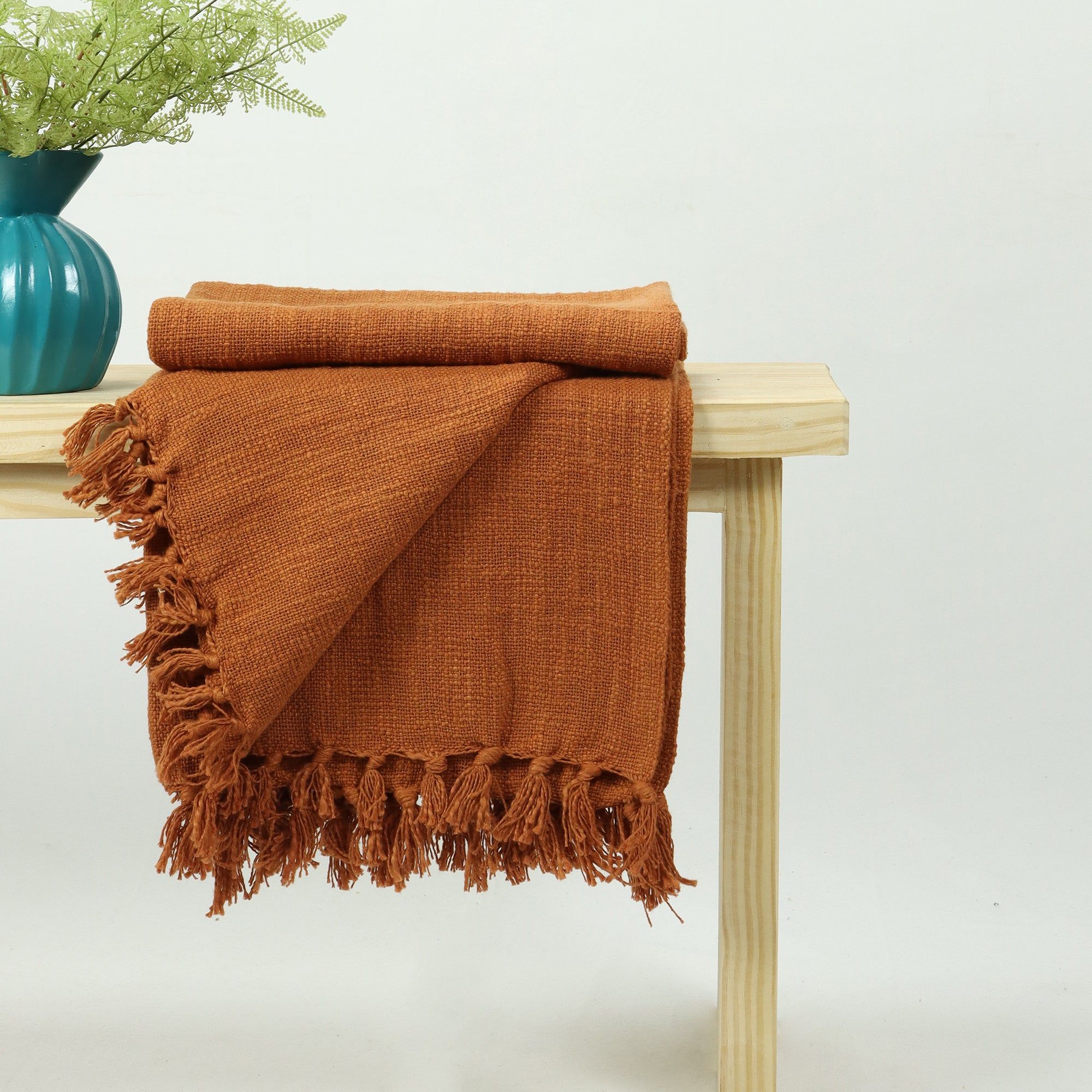 Luxury Brown Solid Throw Blanket For Sofa